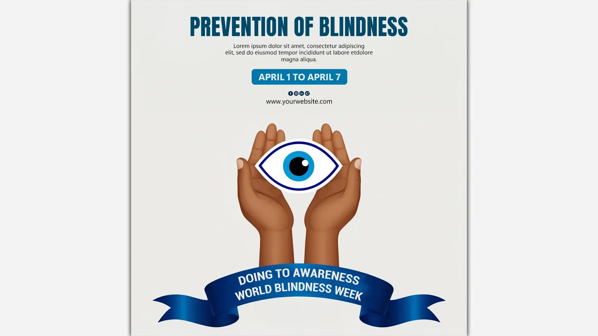 Prevention of Blindness Instagram Post Design for Awareness Week